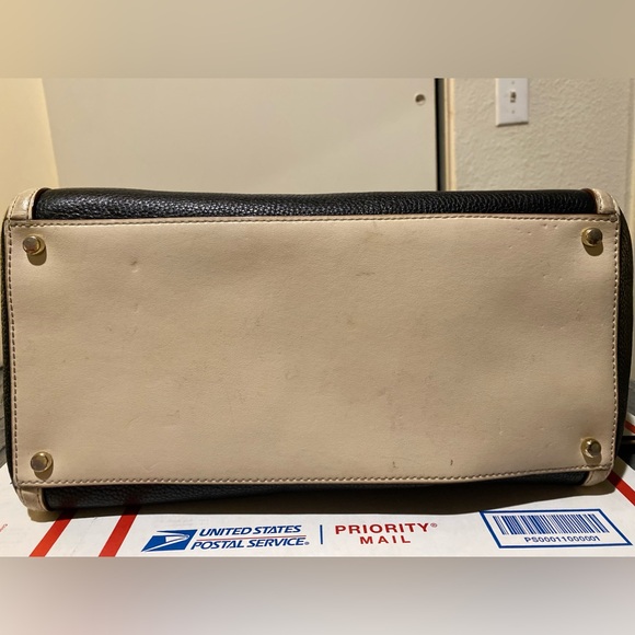 Kate Spade Forster Caroline Lane Bag Black Leather Tote - Black & Ivory - Picture 6 of 9